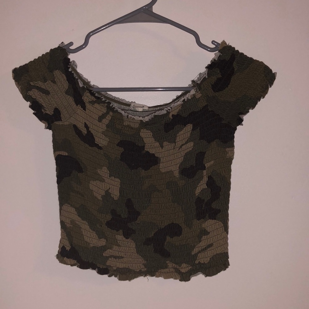 Camouflage smock top